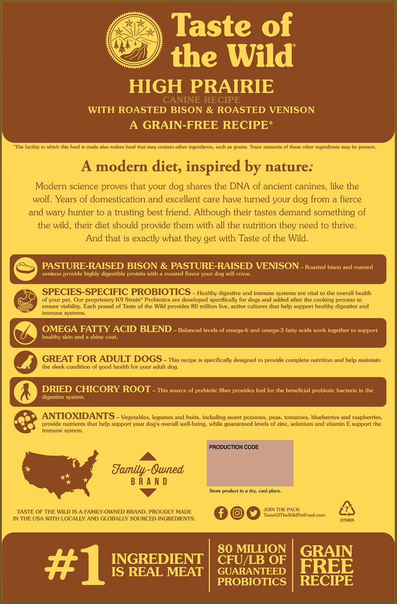 High Prairie Canine with Roasted Bison Venison Dry Dog Food