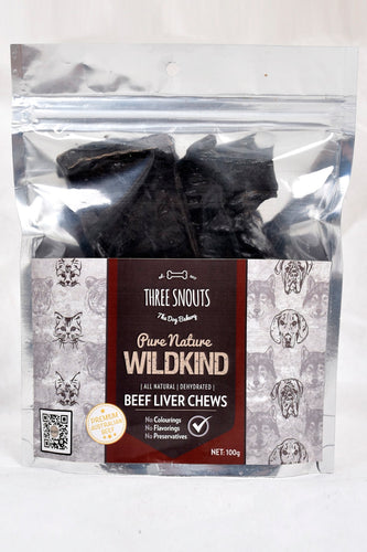 Three Snouts-Pure Nature WILDKIND Beef Liver Chews 100g